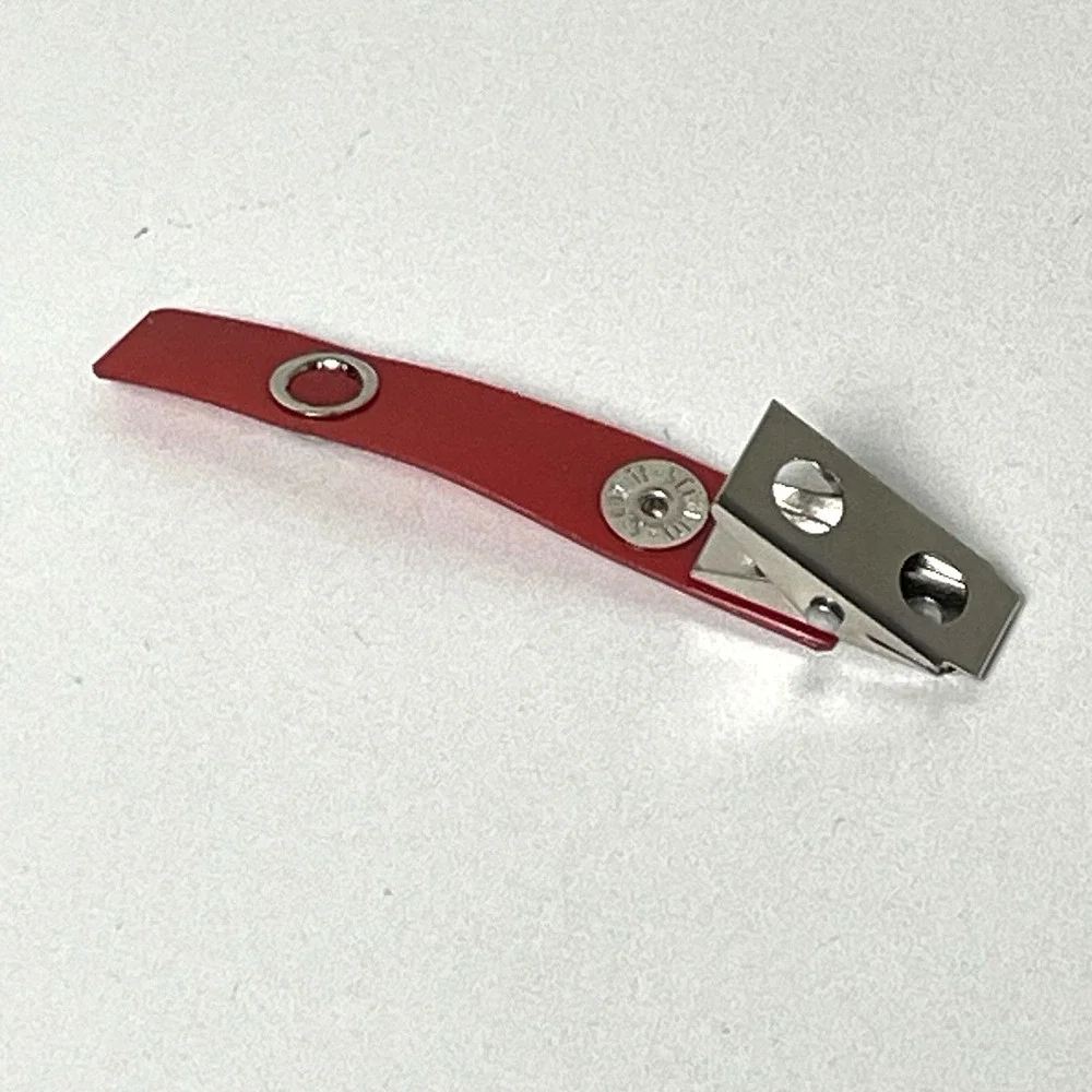 98 Pack Premium Badge Clips with Red Vinyl Strap & Metal Clip